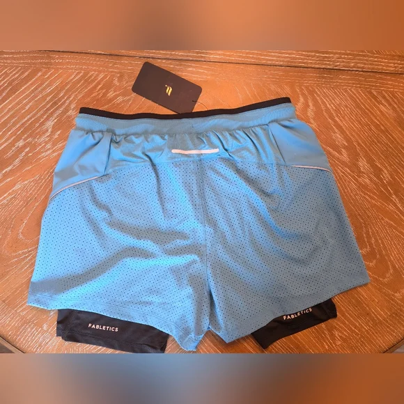 Fabletics Light Blue Kadence 3" Lined Shorts - Picture 2 of 3